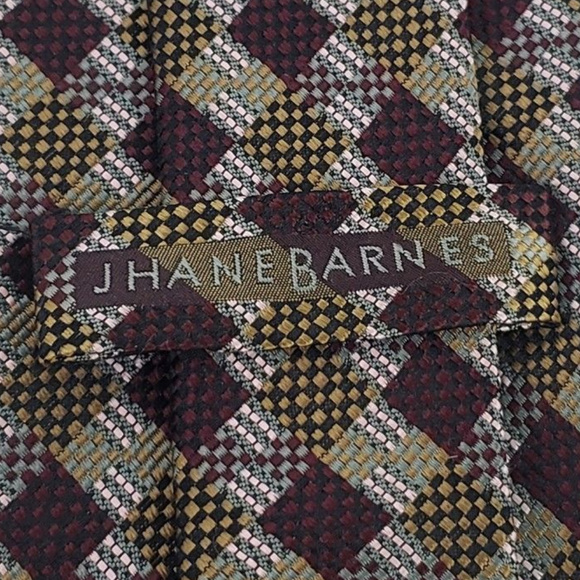 Jhane Barnes Mens Dress Suit Necktie 100% Silk - Picture 5 of 8